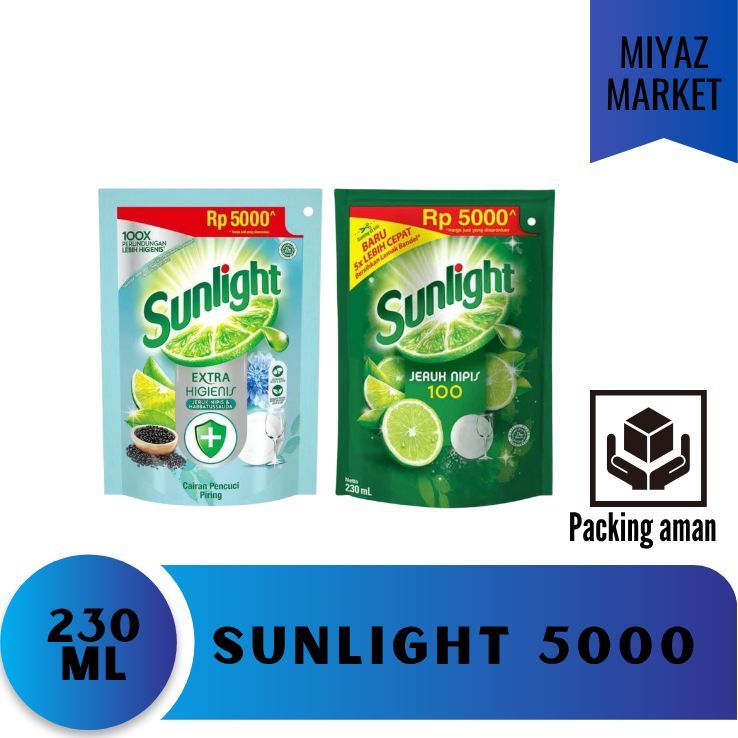 ❤MIYAZMARKET❤ Sunlight Pencuci piring 230 ml / Sunlight 230 ml/ /sunlight 5000 / Sabun Cuci Piring S