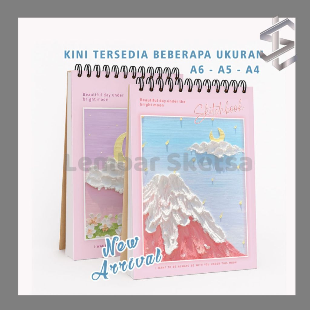 

ls Sketchbook A4 Buku Gambar Tebal Vertikal jilid spiral 90 halaman Cover Aesthetic