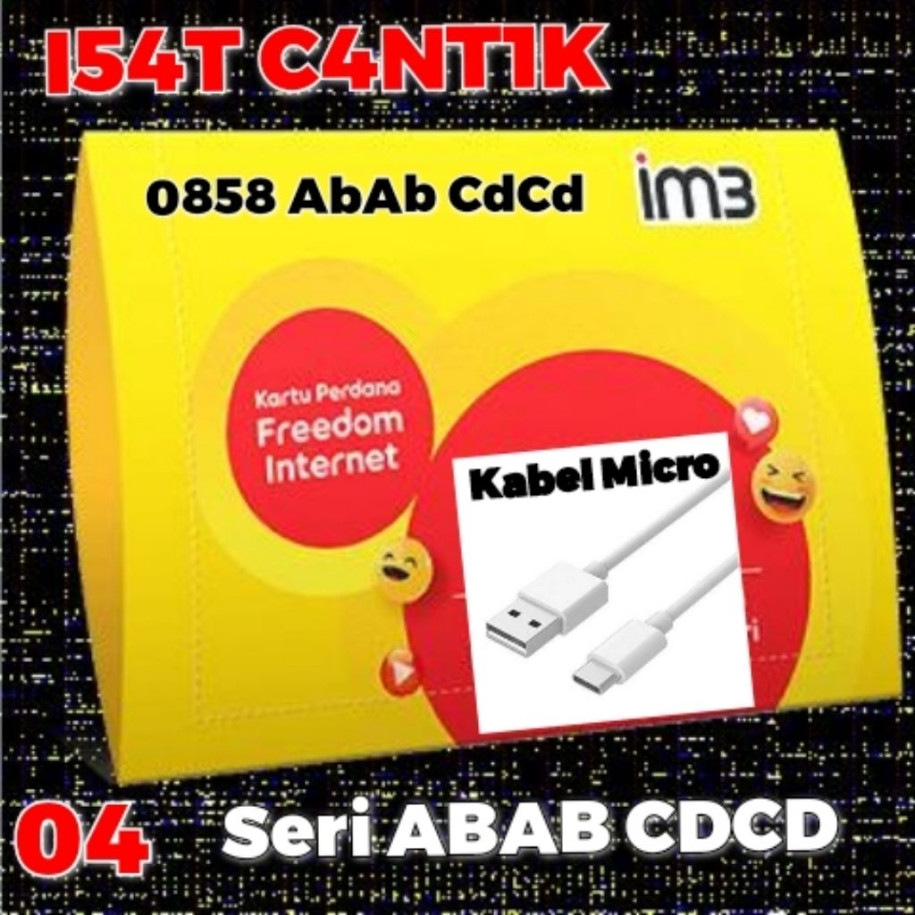 Nomor Cantik Indosat Ooredoo seri pilihan abab cdcd rapih