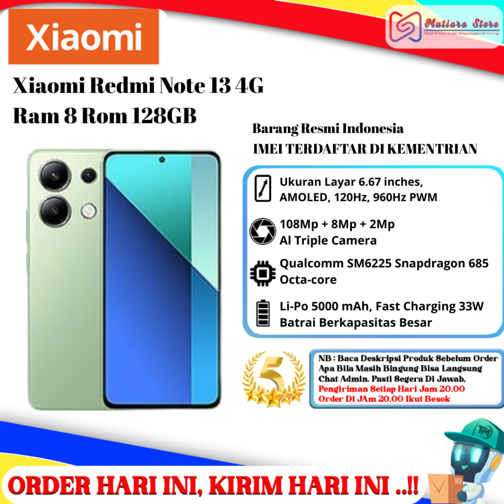 Xiaomi Redmi Note 13 4G | 5G Ram 8/128GB | Ram 8/256GB