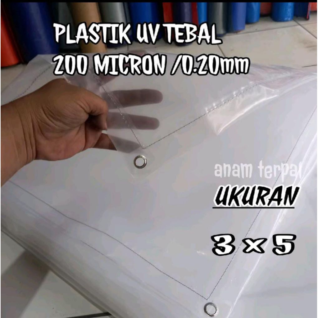 terpal plastik bening uv 200 micron 2x1 2x2 2x3 2x4 2x5 2x6 2x7 2x8 2x9 2x10 plastik uv bening