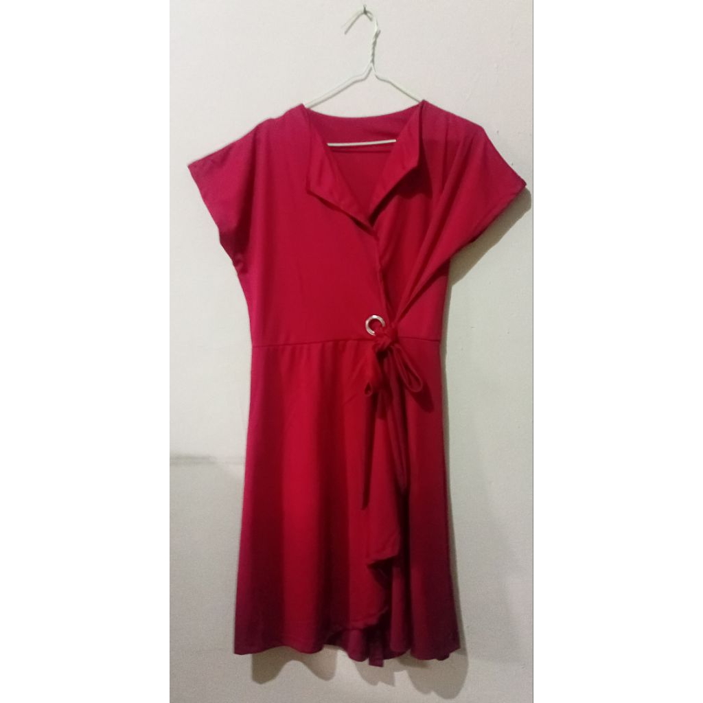 GAUN MERAH MAROON JUMBO XL