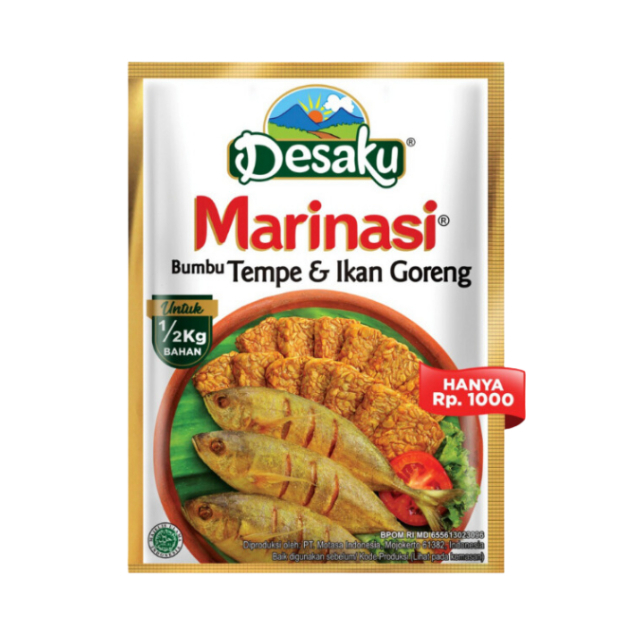 

Desaku Marinasi Tempe, Ikan, Ayam @1 RENTENG 12 pcs / Marinasi Makanan / Bumbu Marinasi