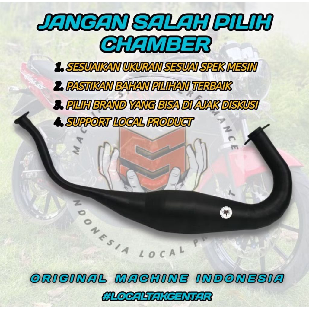 PERUT CHAMBER KNALPOT NINJA R SS RR COBRA MEDIUM BLACK ORIGINAL MACHINE BUKAN CMS RS1 RTX