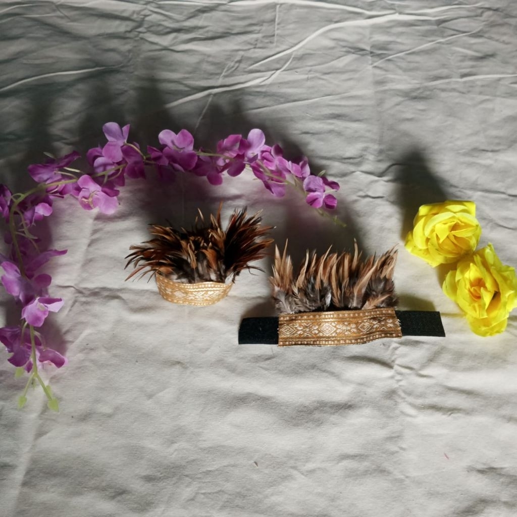 gelang tangan dan kaki 1set dari bulu ayam