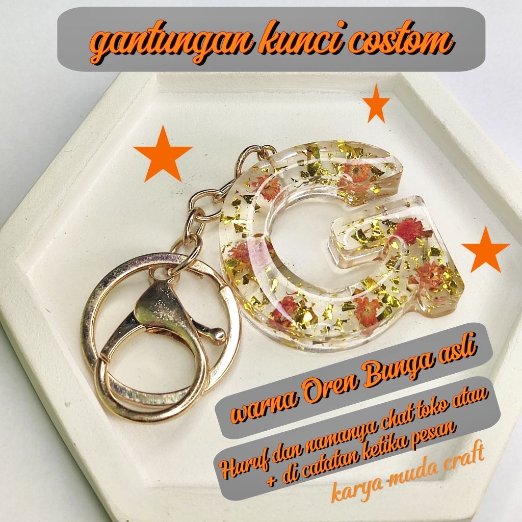 *Gantungan kunci inisial Huruf Ganci Gantungan Gantingan Kunci Konci Tag Key Chain Inisial Huruf Alp