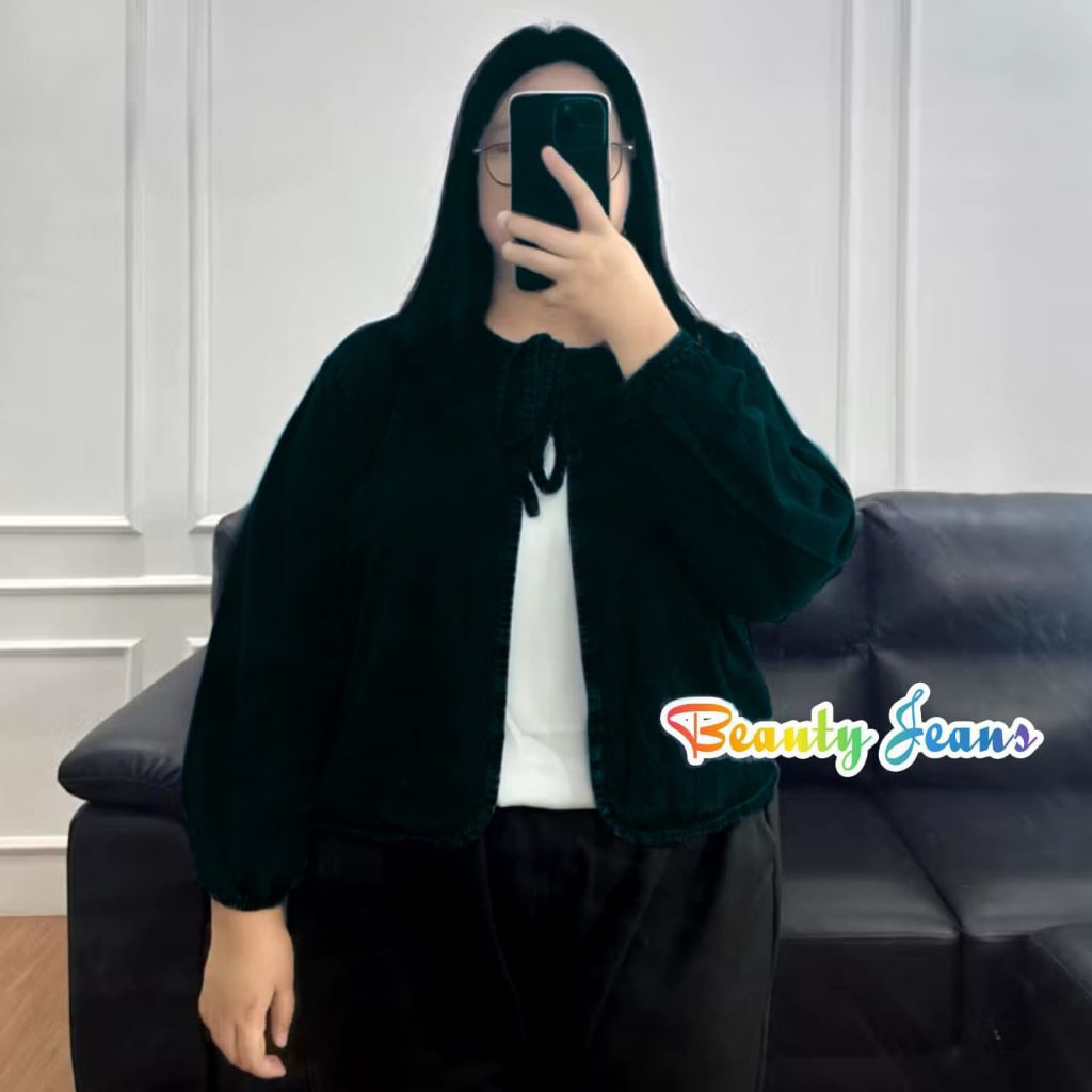 BESTPROMO JAKET JEANS WANITA OVERSIZE OUTER JACKET DENIM BLAZER JINS CARDIGAN LENGAN BALON