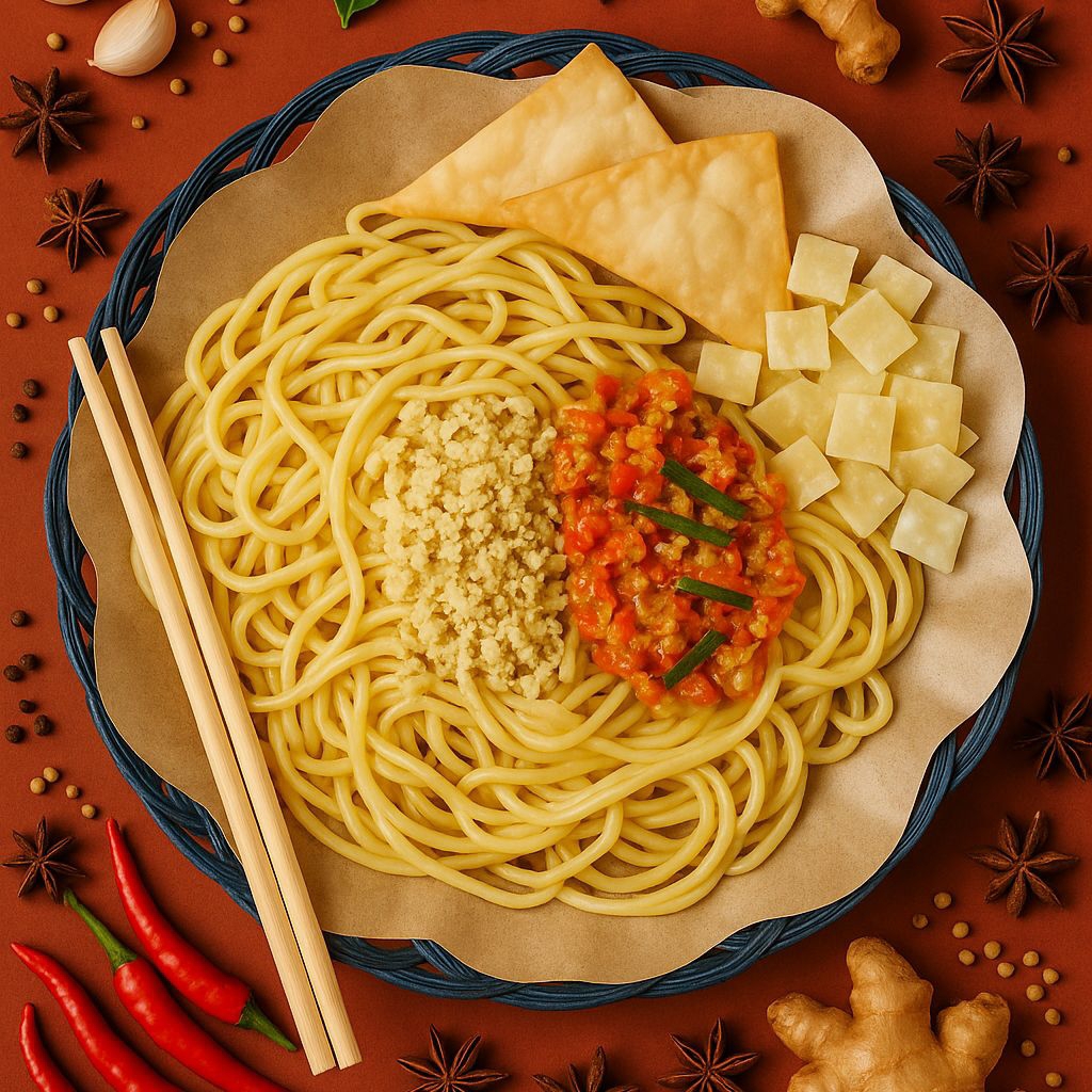 

Mie Pedas Sambal daun Jeruk + Air Mineral / Mie Setan / Mie pedas / Mie Instan