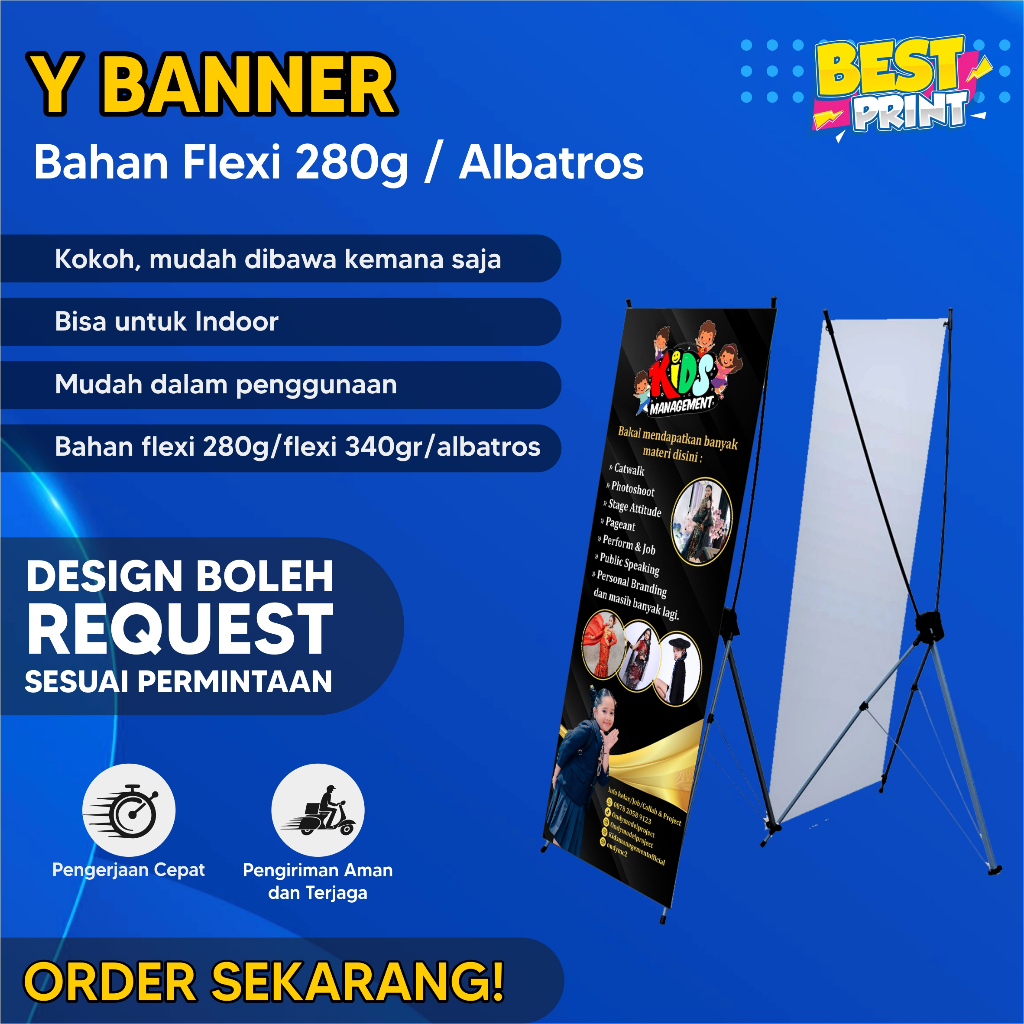 (Free Desain) Y Banner / Banner Display / Banner Promosi / Banner Wisuda / Sempro / Wedding Lamaran.