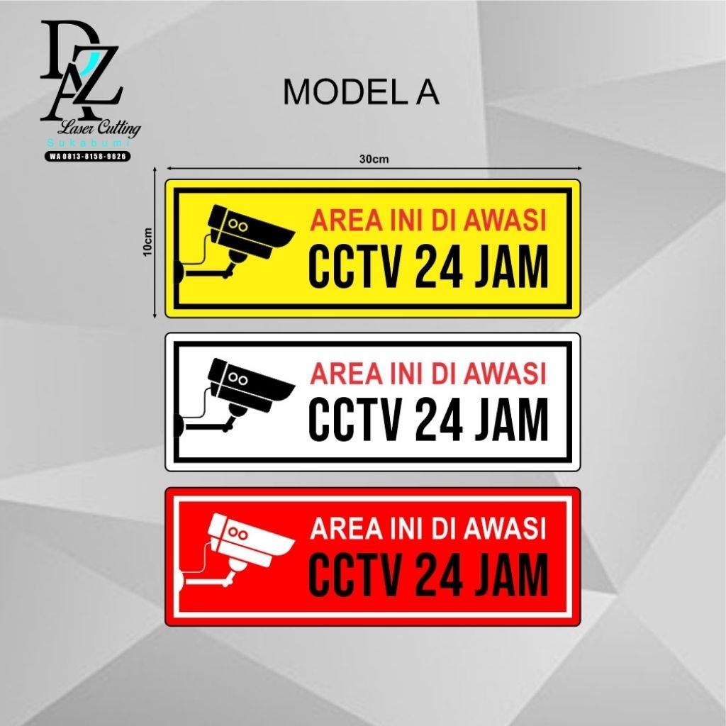 

akrilik papan nama cctv/template akrilik cctv/papan nama warning/akrilik papan nama petunjuk