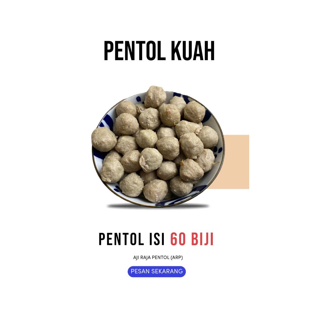 

PENTOL KUAH ORIGINAL AJI RAJA PENTOL ISI60 BIJI FREE BUMBU