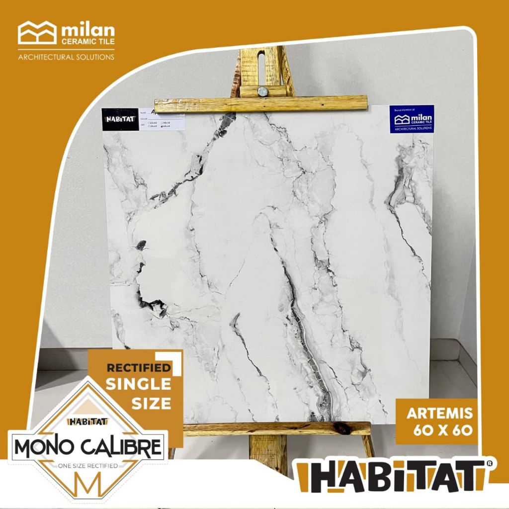 keramik cutting 60x60 Artemis glosy brand Habitat