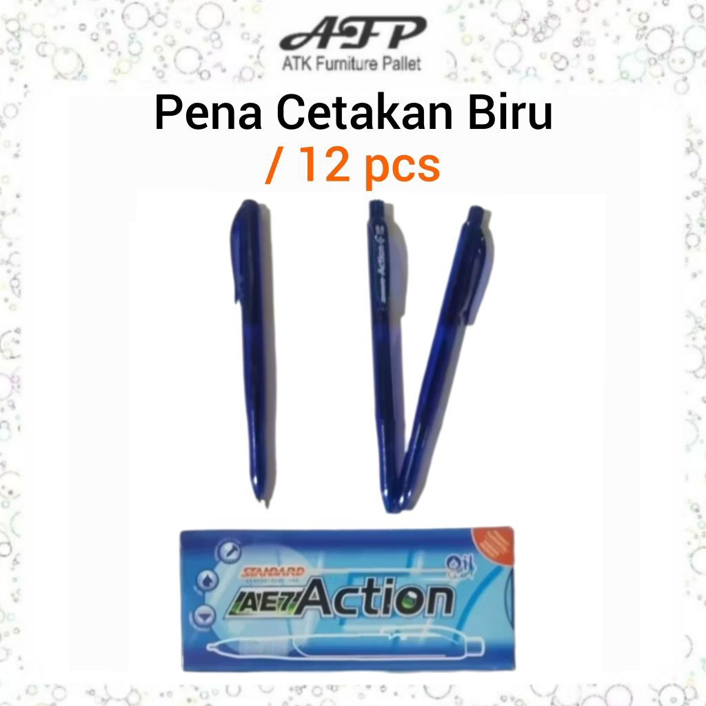 

Pena Cetekan Biru Lusinan 12 pcs