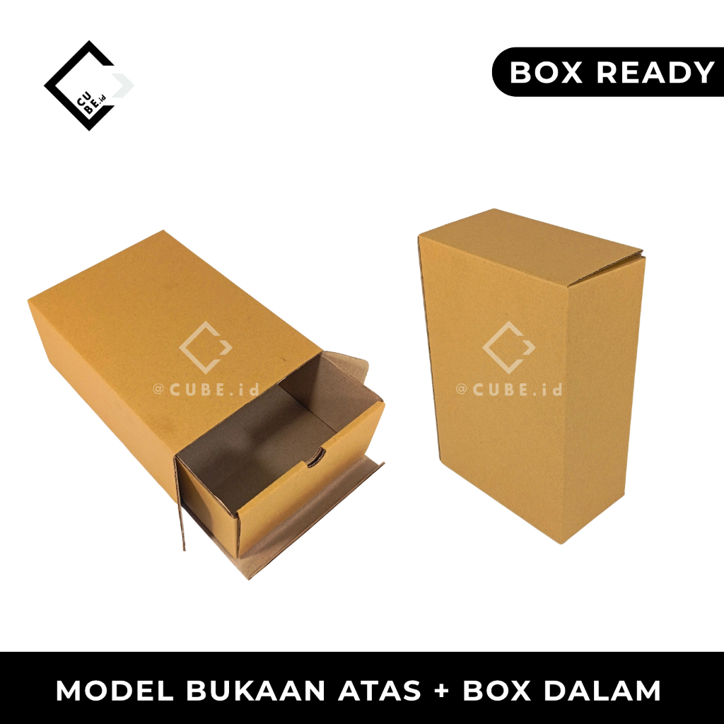 

CORRUGATED BOX BUKAAN ATAS + BOX DALAM UK 15.5 x 8 x 21.5 cm