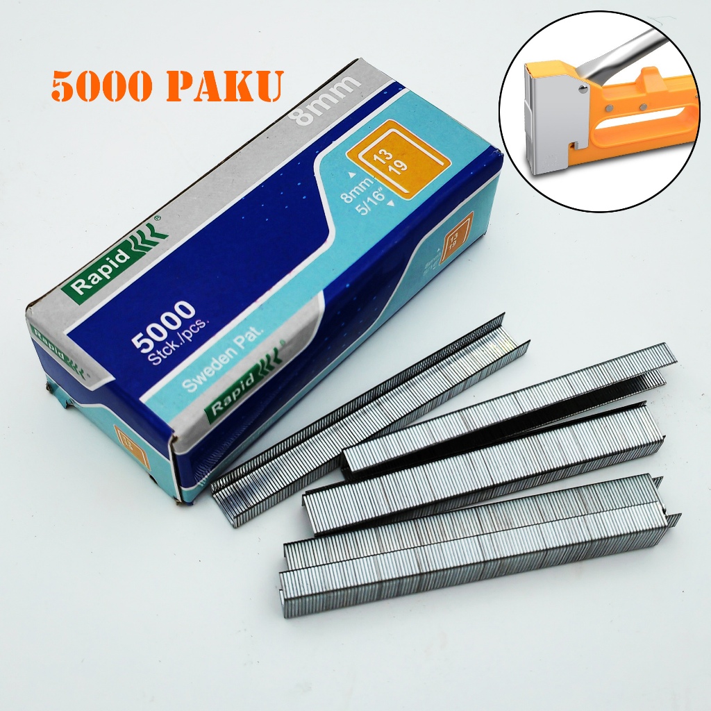 

Isi Staples Manual 5000 PCS Refill Stapler Tembak Guntacker TR10/8 Steples Jok Motor Sofa Furniture
