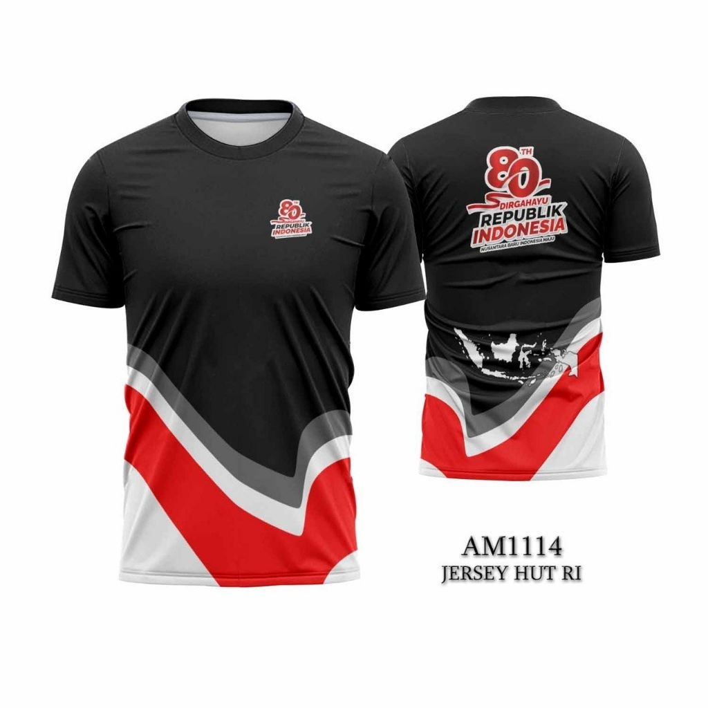 Jersey HUT KEMERDEKAAN RI ke80 AM1114 size S - 4XL