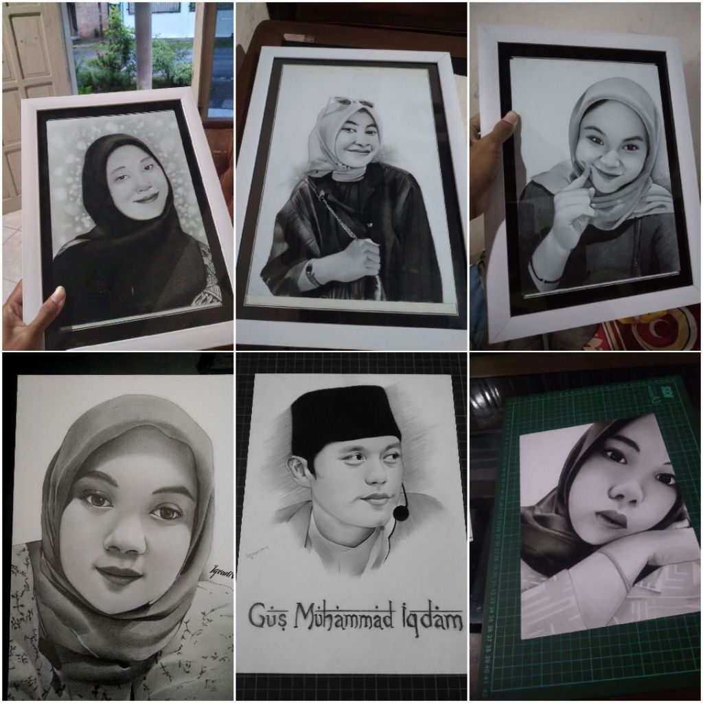 

Lukisan wajah cocok buat kado ready ukuran A4 & A3