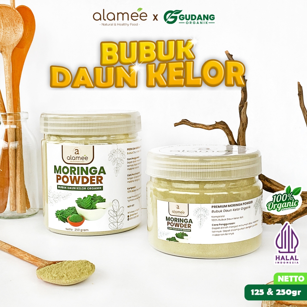 

ALAMEE Bubuk Minuman Daun Kelor Moringa Powder Serbuk Daun Kelor Herbal Tanpa Gula 250gr