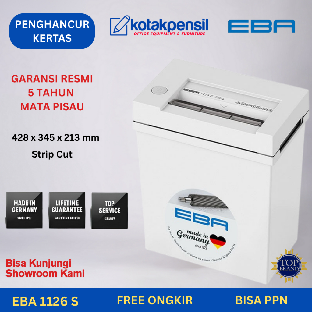 Mesin Penghancur Kertas EBA 1126 S|Paper Shredder EBA 1126S|Penghancur Kertas Mini Strip Cut