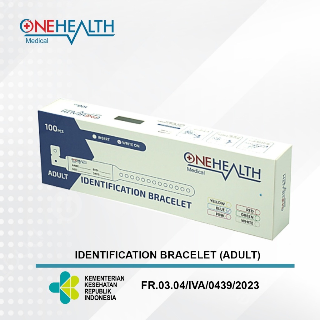 Identification Bracelet Onehealth Adult Box 100 pc - Gelang Identitas Pasien (SEMARANG)