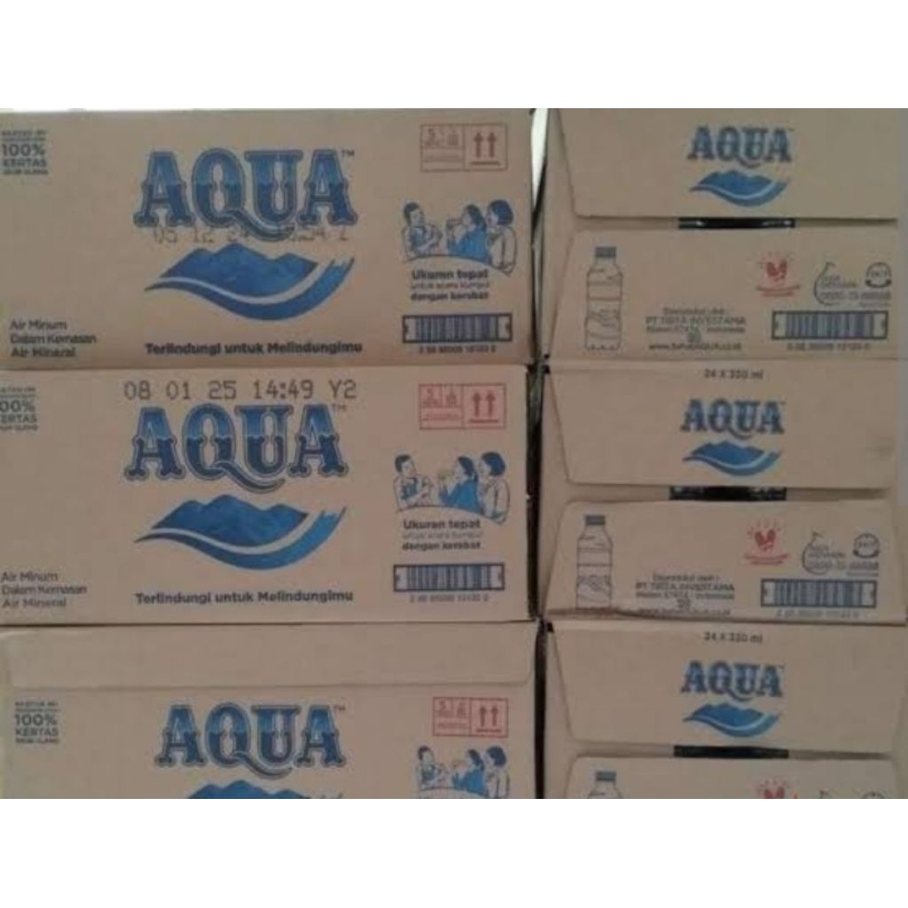 kardus Aqua bekas ukuran 330ml
