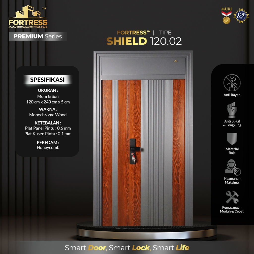 PINTU BAJA FORTRESS TYPE SHIELD 90, 120 dan 150  MOTIF 02 & 03 - JABODETABEK