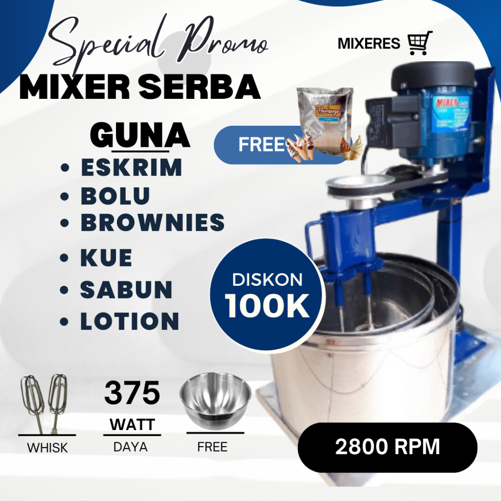 Alat Mixer Es Krim Jualan Online/Bolu es krim mixer bolu besar/Mixer Es Krim Praktis  Beli Mixer Kue