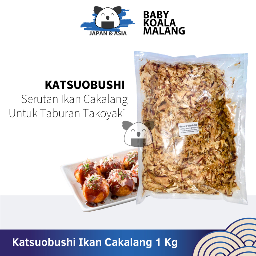 

KATSUOBUSHI Bonito Flakes 1 Kg Halal │ Taburan Takoyaki Katsuo Bushi Serutan Ikan Cakalang -BKM