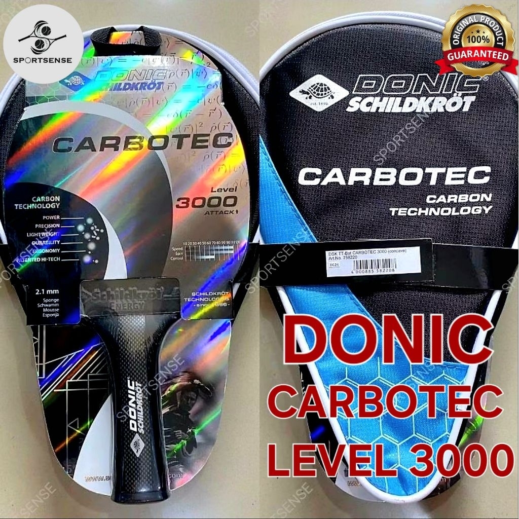 Schildkrot Carbotec 3000 Carbotec Level 3000 Attack Bat Table Tennis Donic Original Bonus Cover