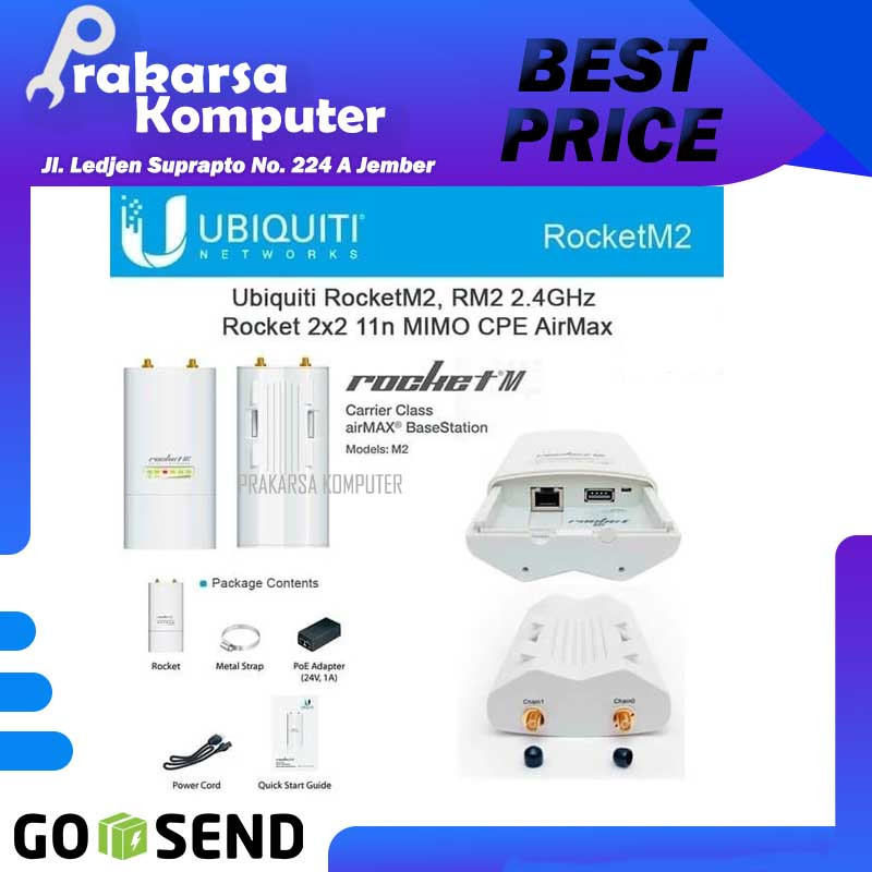 Ubiquiti Ubnt Rocket M2 RocketM2 RM2 Outdoor 2.4 Ghz