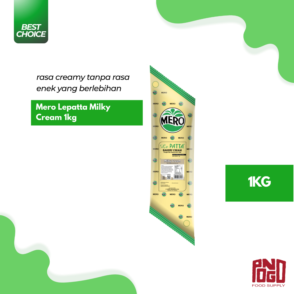 

MERO LEPATTA BAKERY CREAM MILKY 1KG SELAI ISIAN RASA SUSU