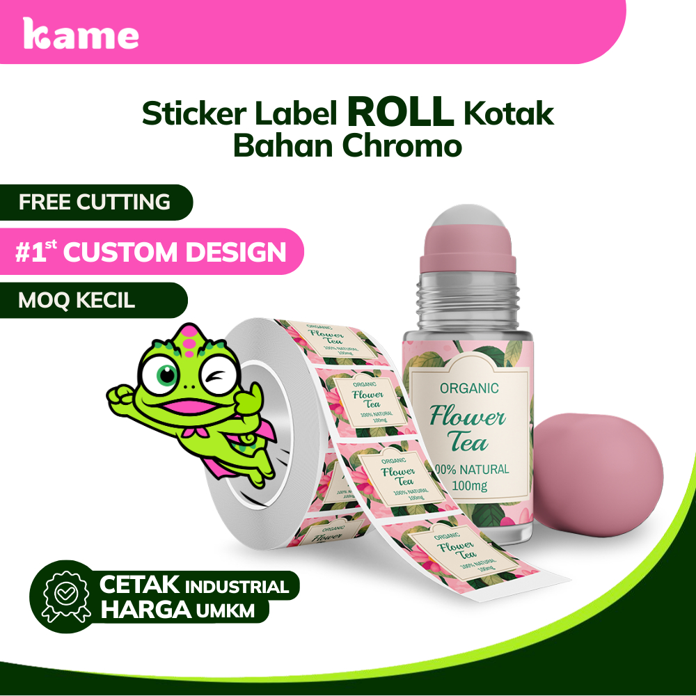

Sticker Label Roll Kotak | Sticker Roll Custom | Bahan Chromo