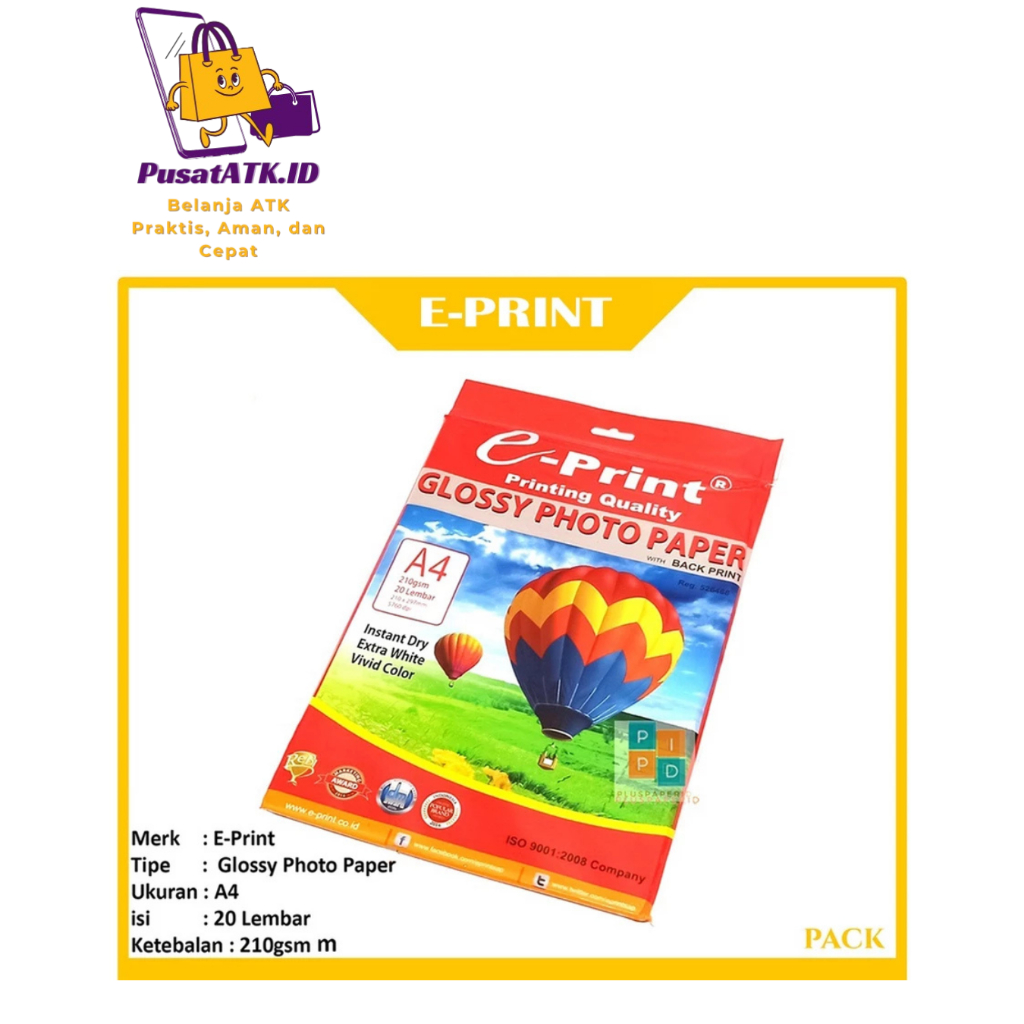 Kertas Foto E- Print Glossy 210gsm