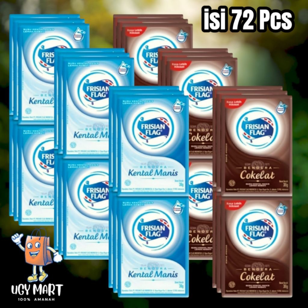 

Frisian Flag Kental Manis Sachet isi 72 Pcs / 12 renceng.