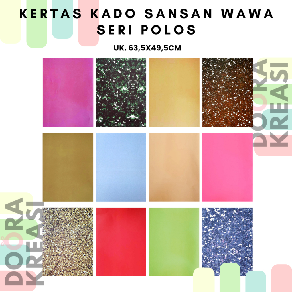 

Kertas Kado Wrapping Paper Sansan Wawa Seri Polos