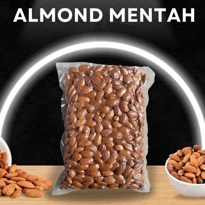 

Kacang Almond Mentah Biji Almon Besar ukuran 27/30 (First Grade) 500 gram