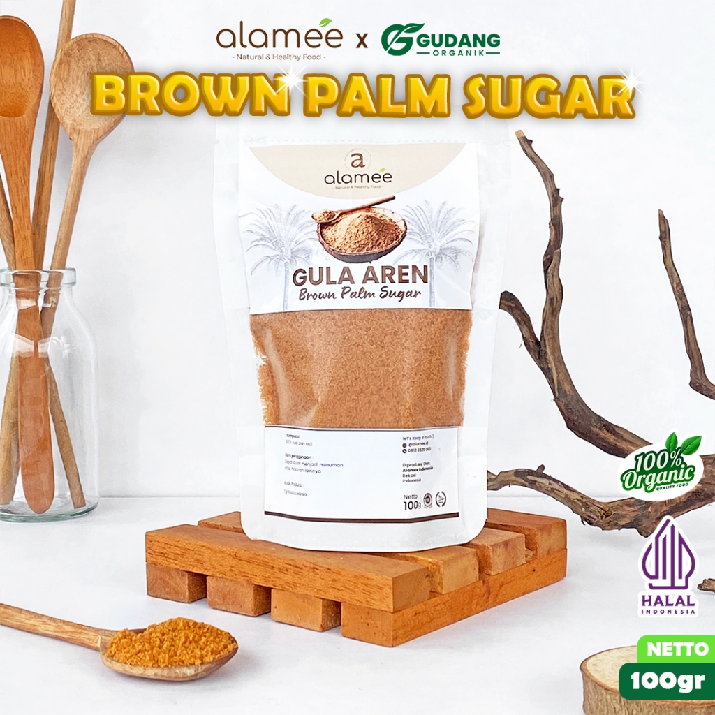 

ALAMEE Palm Sugar Pure Organic 100gr Gula Aren Semut Organik Bubuk Asli Murni 100G