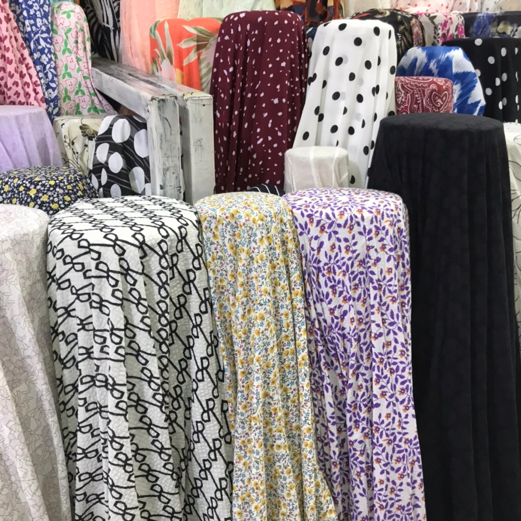 kain katun crinkle motif bunga ~ kain katun motif bunga ~ kain crinkel motif