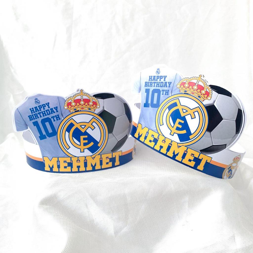 

Real Madrid Sepakbola - Party Topi Ulang Tahun Anak / Hiasan Kepala Birthday Party