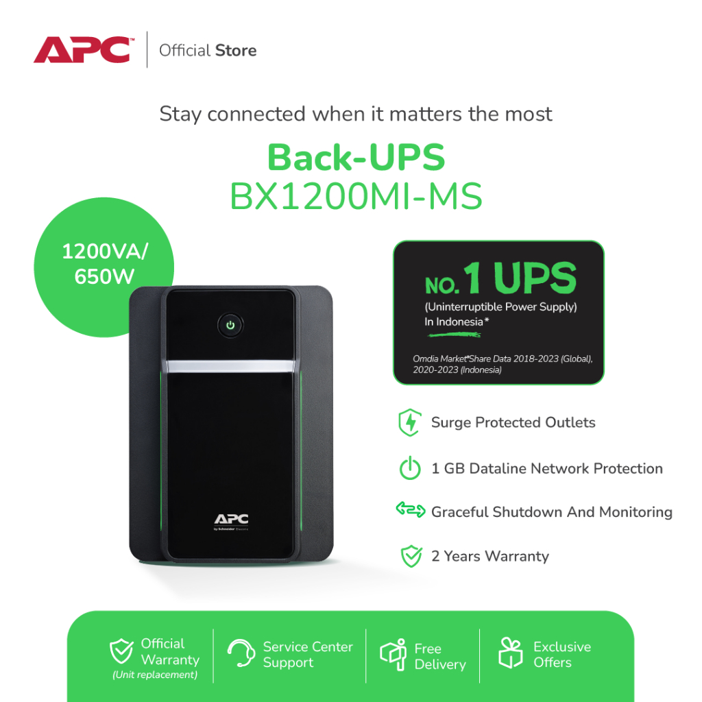 UPS APC Back UPS BX 1200VA 650W