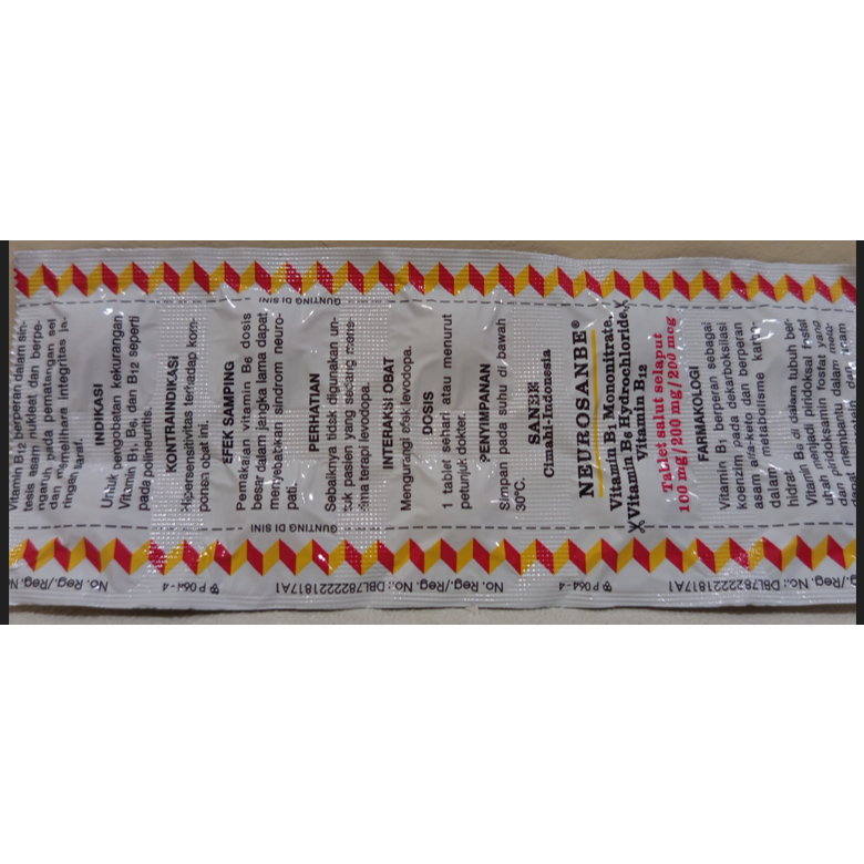 NEUROSANBE TABLET 1 STRIP 10 TABLET / Vitamin B-Complex / Vitamin Neurotropik