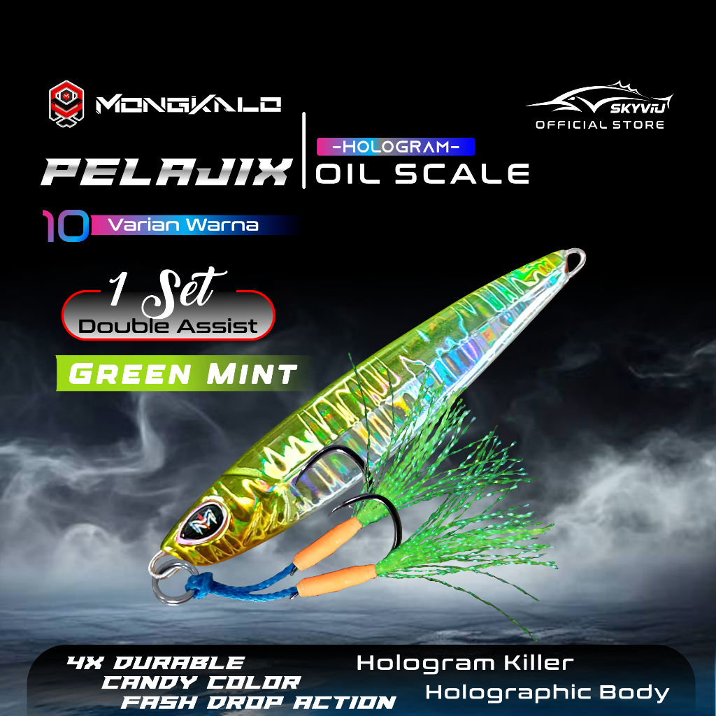 Mongkalo Pelajix Minyak noGID noMotif Candy 40 Hijau-Mint