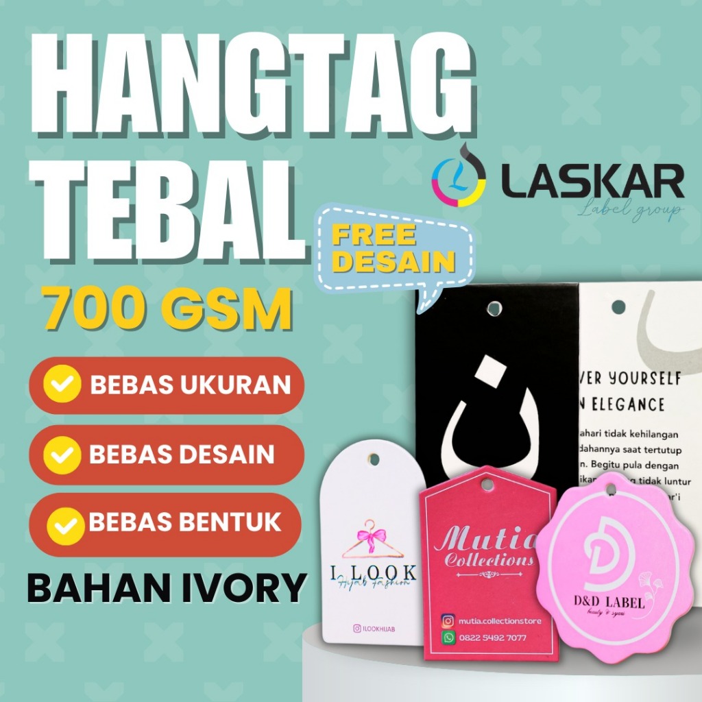 

hang tag custom aesthetic nama sendiri label cetak hangtag baju accessories costume tebal
