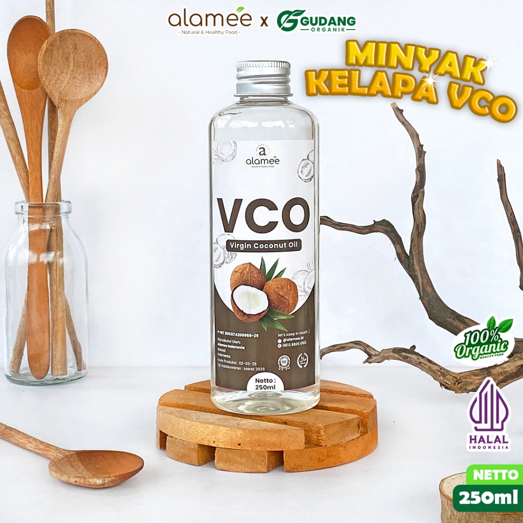 

ALAMEE VCO Virgin Coconut Oil EVCO Extra Virgin Coconut Oil Minyak Kelapa Murni 250ML
