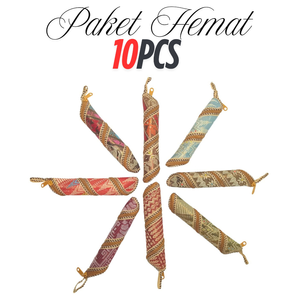 

(10pcs) Tempat Pensil Anak Motif Songket Pensil Putar