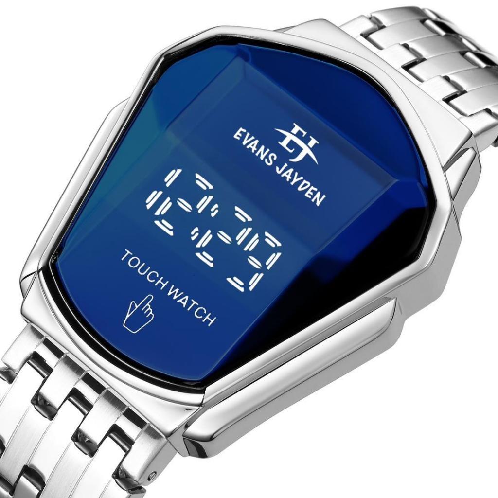 [ DISKON ] Evans Jayden Jam Tangan Pria 9953 Rantai Digital Touch Screen Sapphire Glass 3ATM