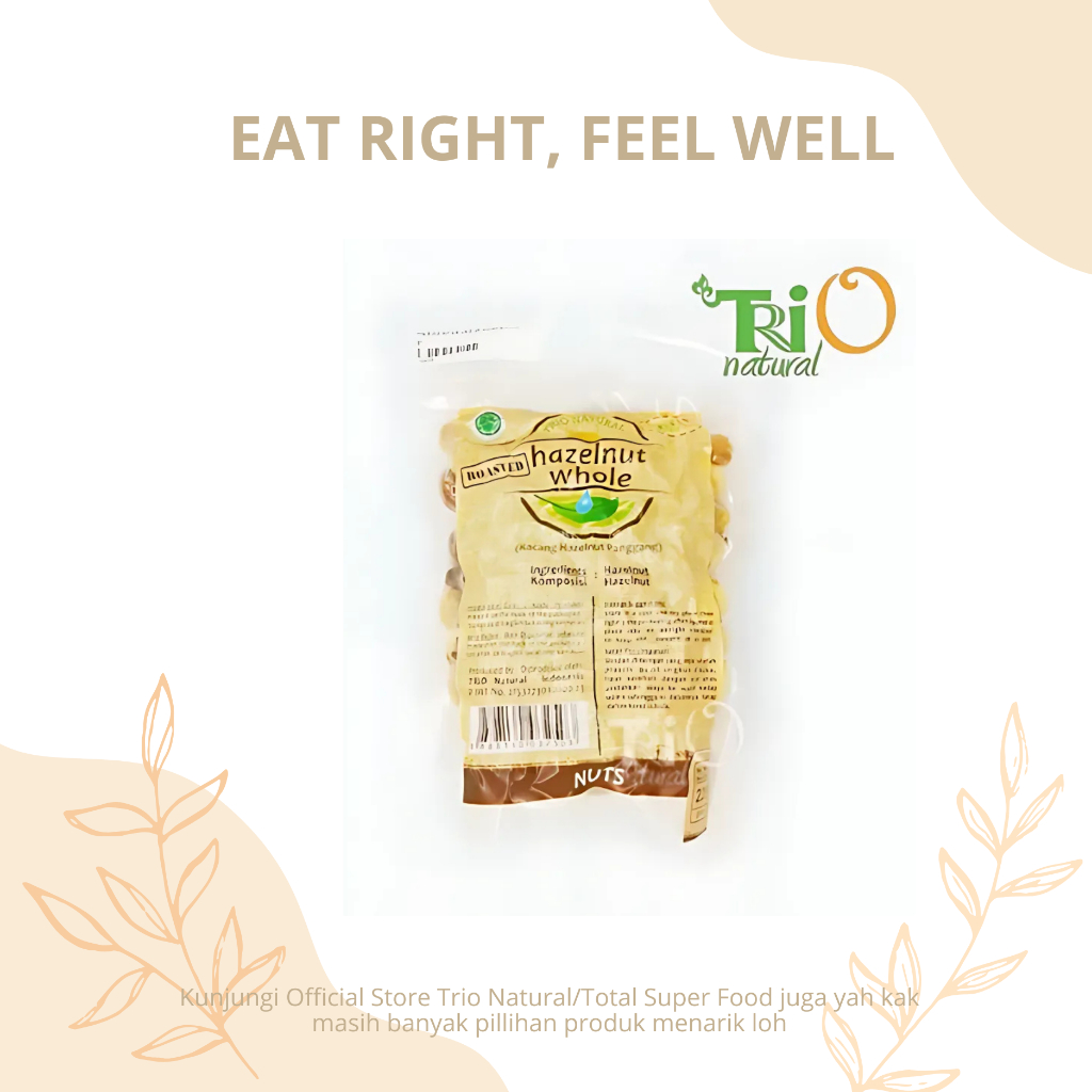 

TRIO NATURAL Roasted Hazelnut Whole / Kacang Hazelnut Panggang