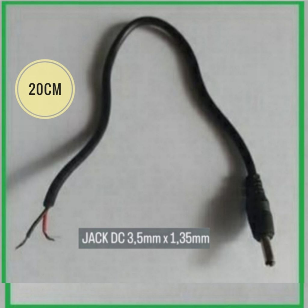 Kabel Jack DC 3.5x1.3mm Male Buntung 20cm DC Power Jack 3.5mm