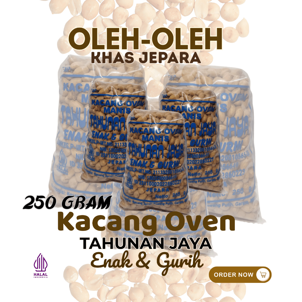 

Kacang Oven TAHUNAN JAYA Oleh-Oleh Khas Jepara 250GRAM Enak & Gurih