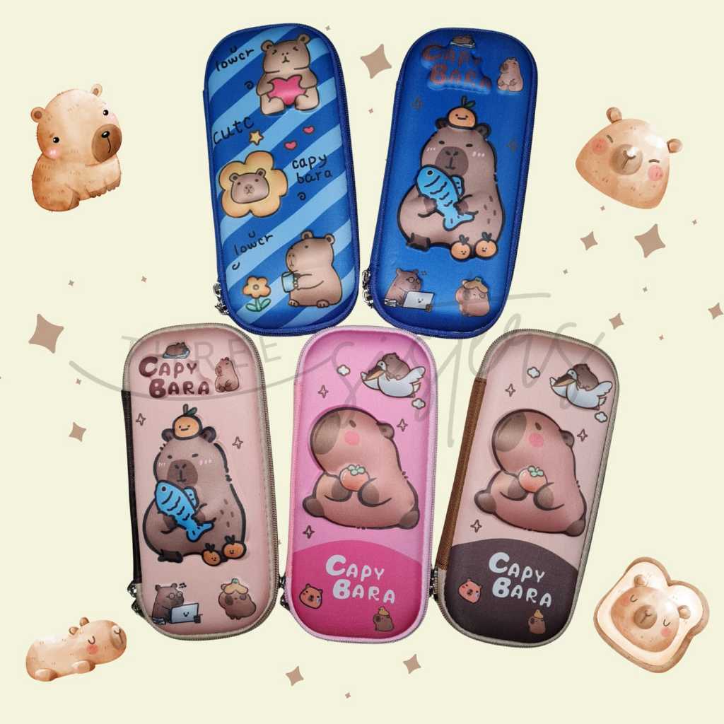 

Kotak Pensil 3D Timbul Capybara Random Warna